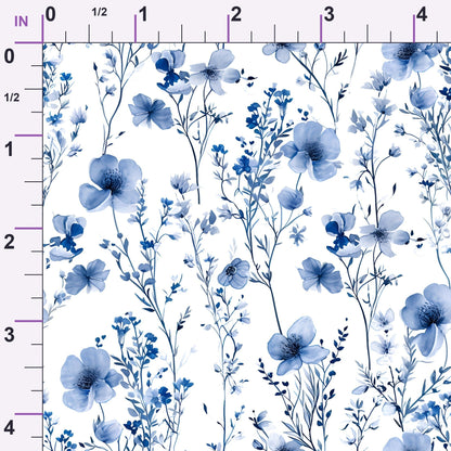 Porcelain Wildflowers Pattern 6 Minky Fabric