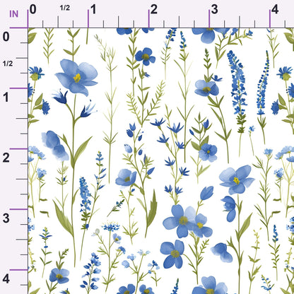 Porcelain Wildflowers Pattern 7 Minky Fabric