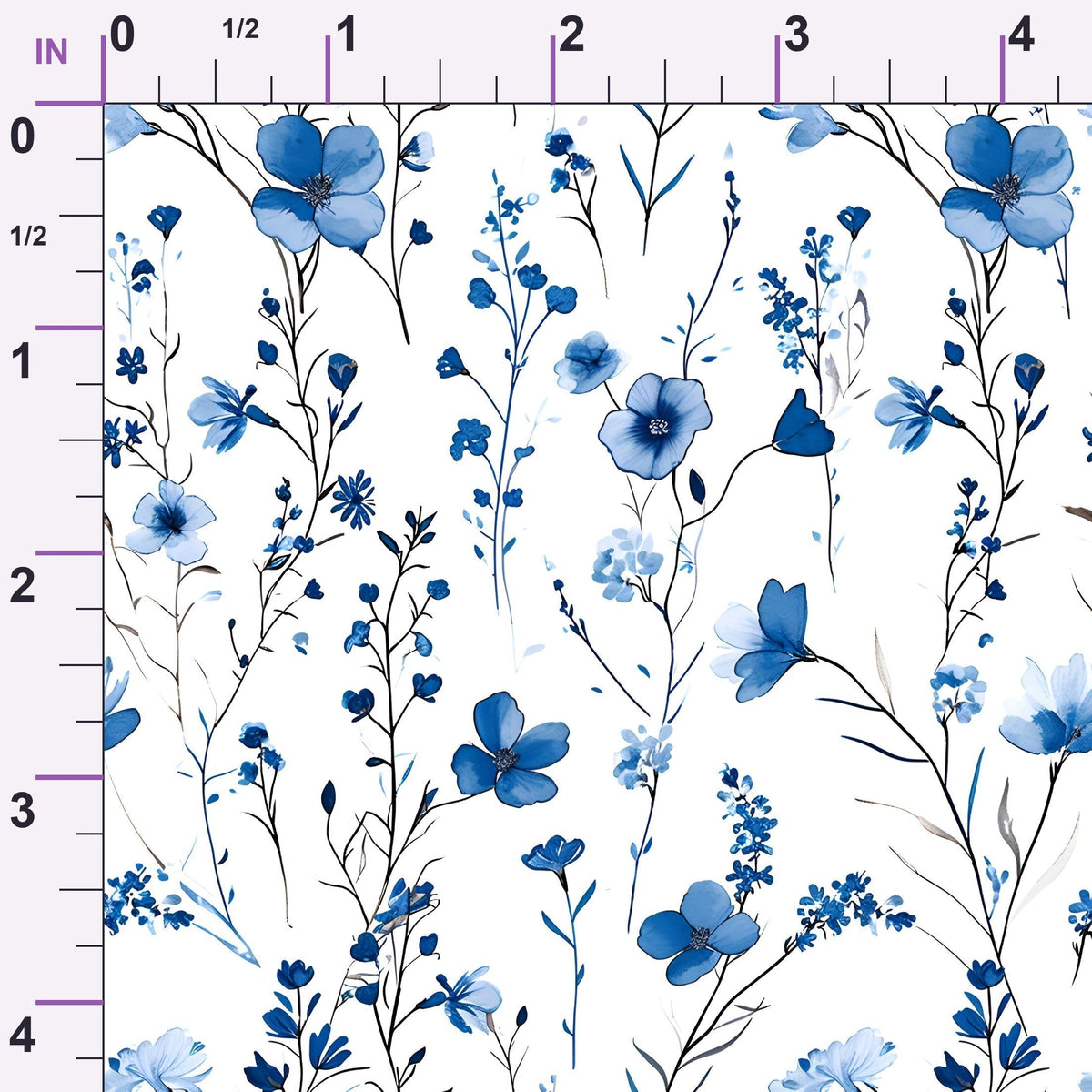 Porcelain Wildflowers Pattern 8 Minky Fabric