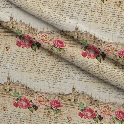 Postcard Roses Pattern 9 Minky Fabric