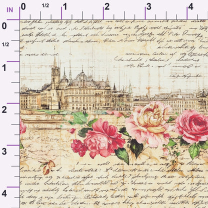 Postcard Roses Pattern 9 Minky Fabric
