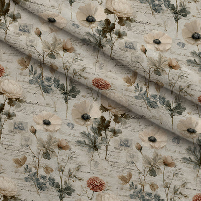 Postmarked Blooms Pattern 1 Minky Fabric