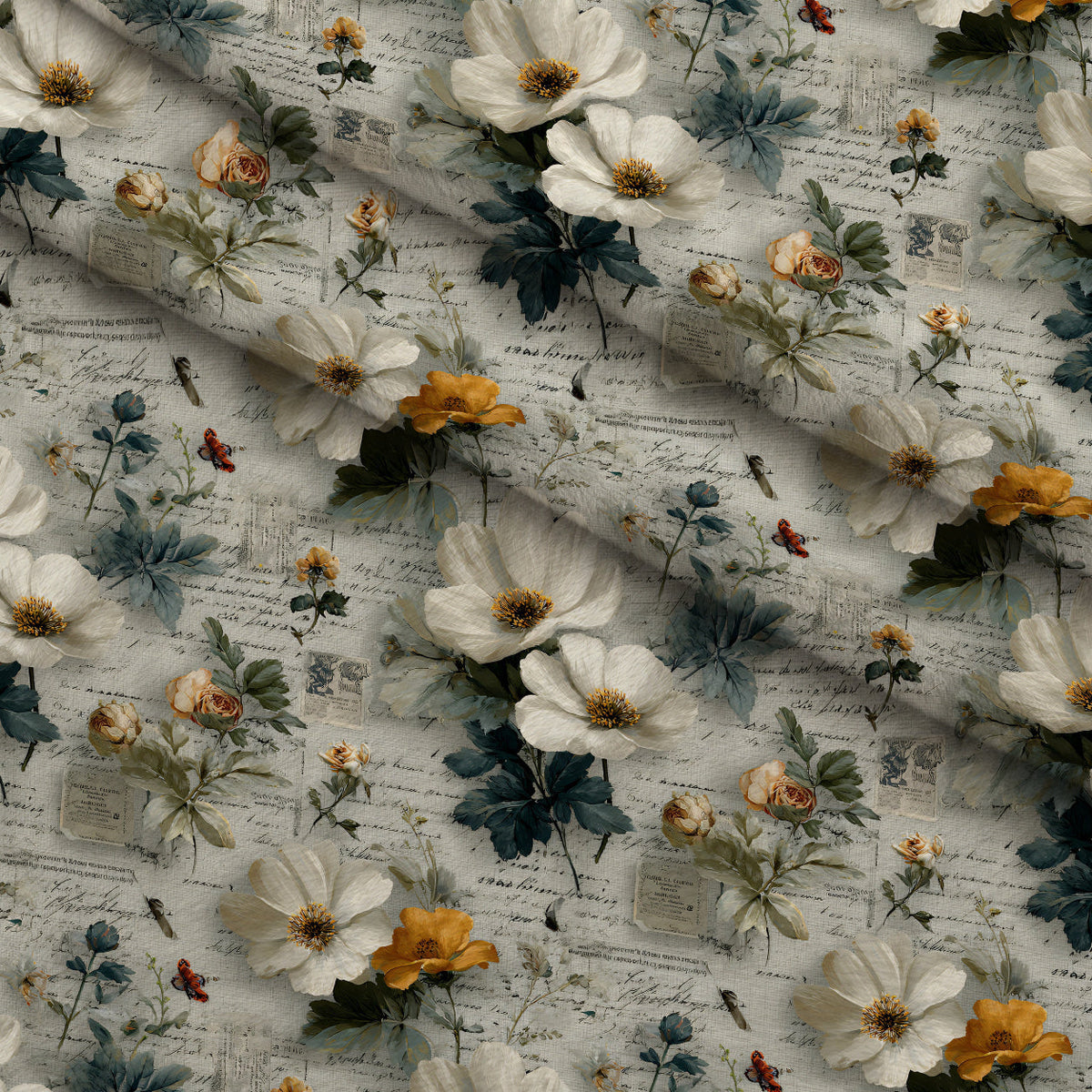 Postmarked Blooms Pattern 10 Minky Fabric