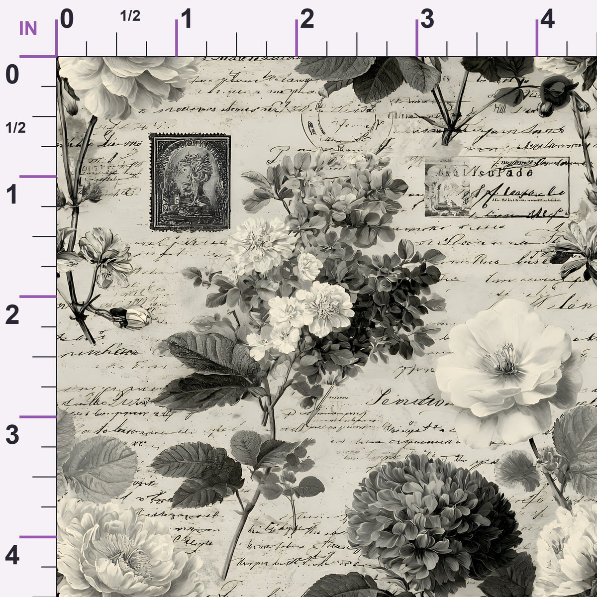Postmarked Blooms Pattern 11 Minky Fabric