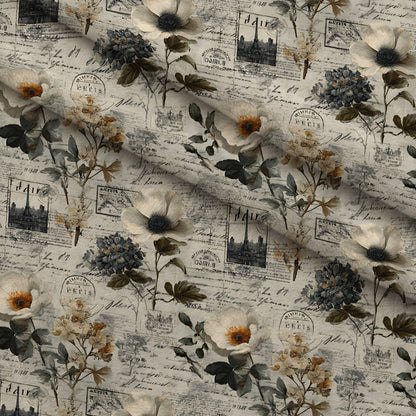 Postmarked Blooms Pattern 12 Minky Fabric