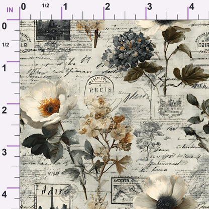 Postmarked Blooms Pattern 12 Minky Fabric