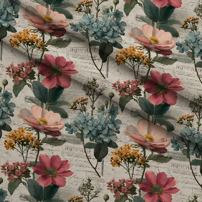 Postmarked Blooms Pattern 2 Minky Fabric