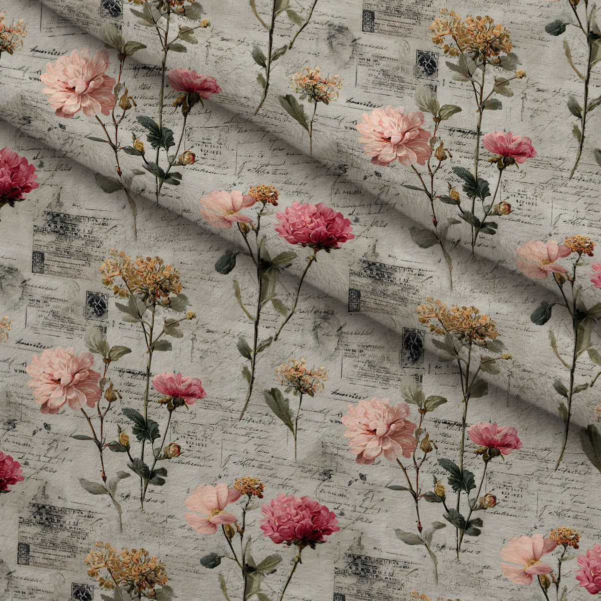 Postmarked Blooms Pattern 3 Minky Fabric