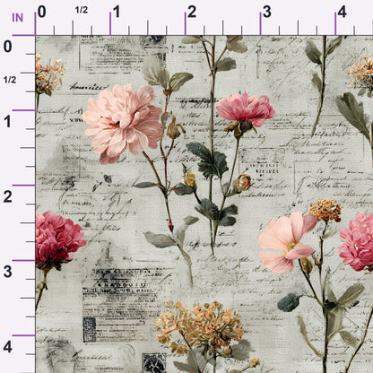 Postmarked Blooms Pattern 3 Minky Fabric