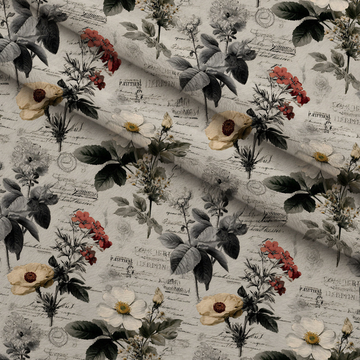 Postmarked Blooms Pattern 5 Minky Fabric
