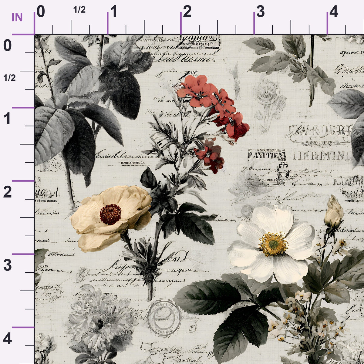 Postmarked Blooms Pattern 5 Minky Fabric