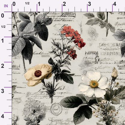 Postmarked Blooms Pattern 5 Minky Fabric