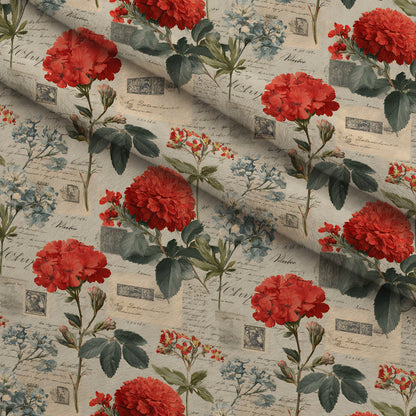 Postmarked Blooms Pattern 9 Minky Fabric