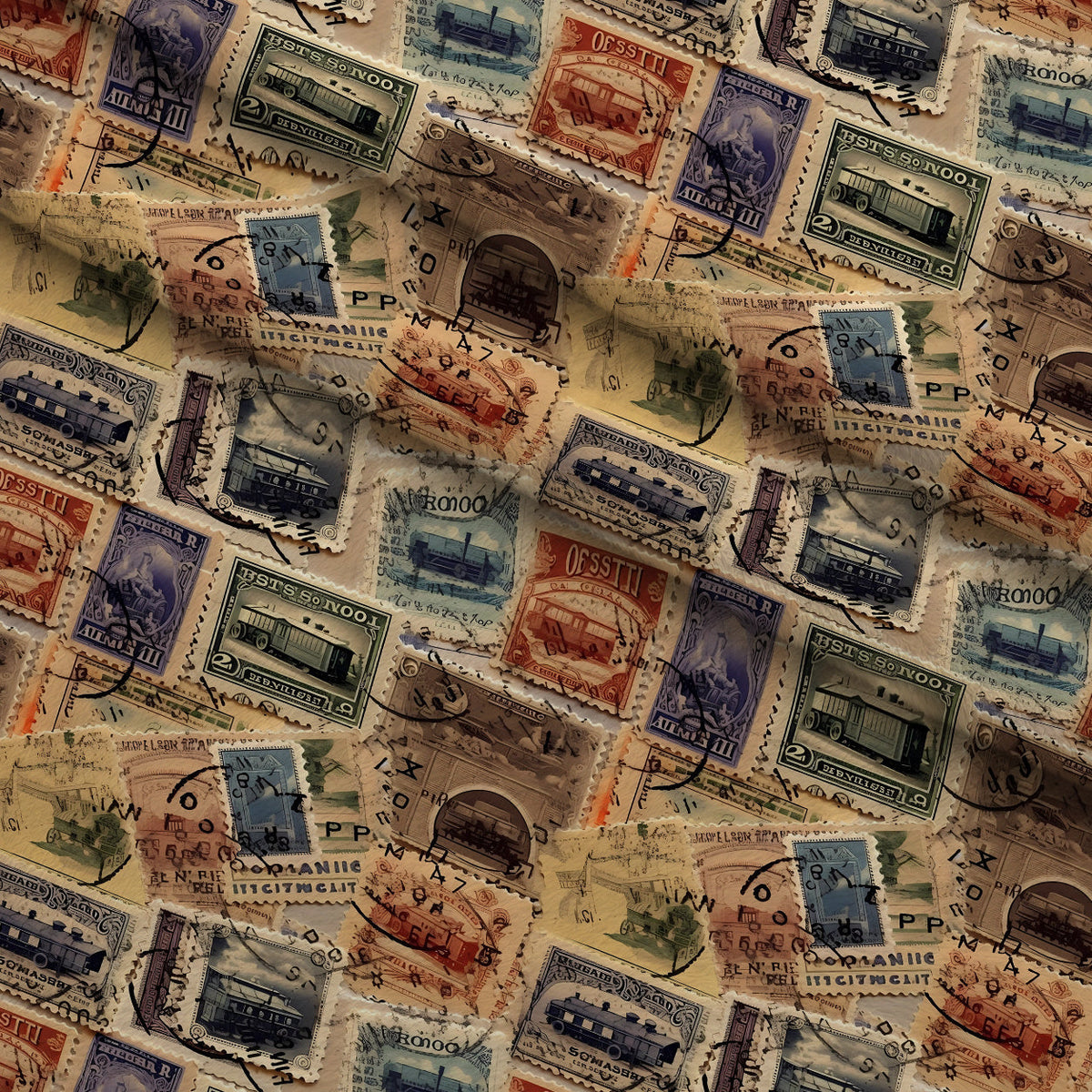 Postmarked Journeys Pattern 1 Minky Fabric