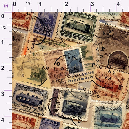 Postmarked Journeys Pattern 1 Minky Fabric