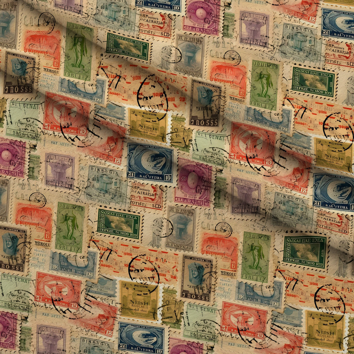 Postmarked Journeys Pattern 2 Minky Fabric