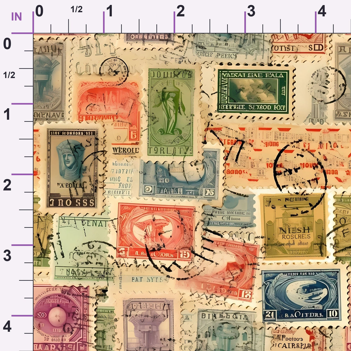 Postmarked Journeys Pattern 2 Minky Fabric