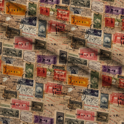 Postmarked Journeys Pattern 3 Minky Fabric