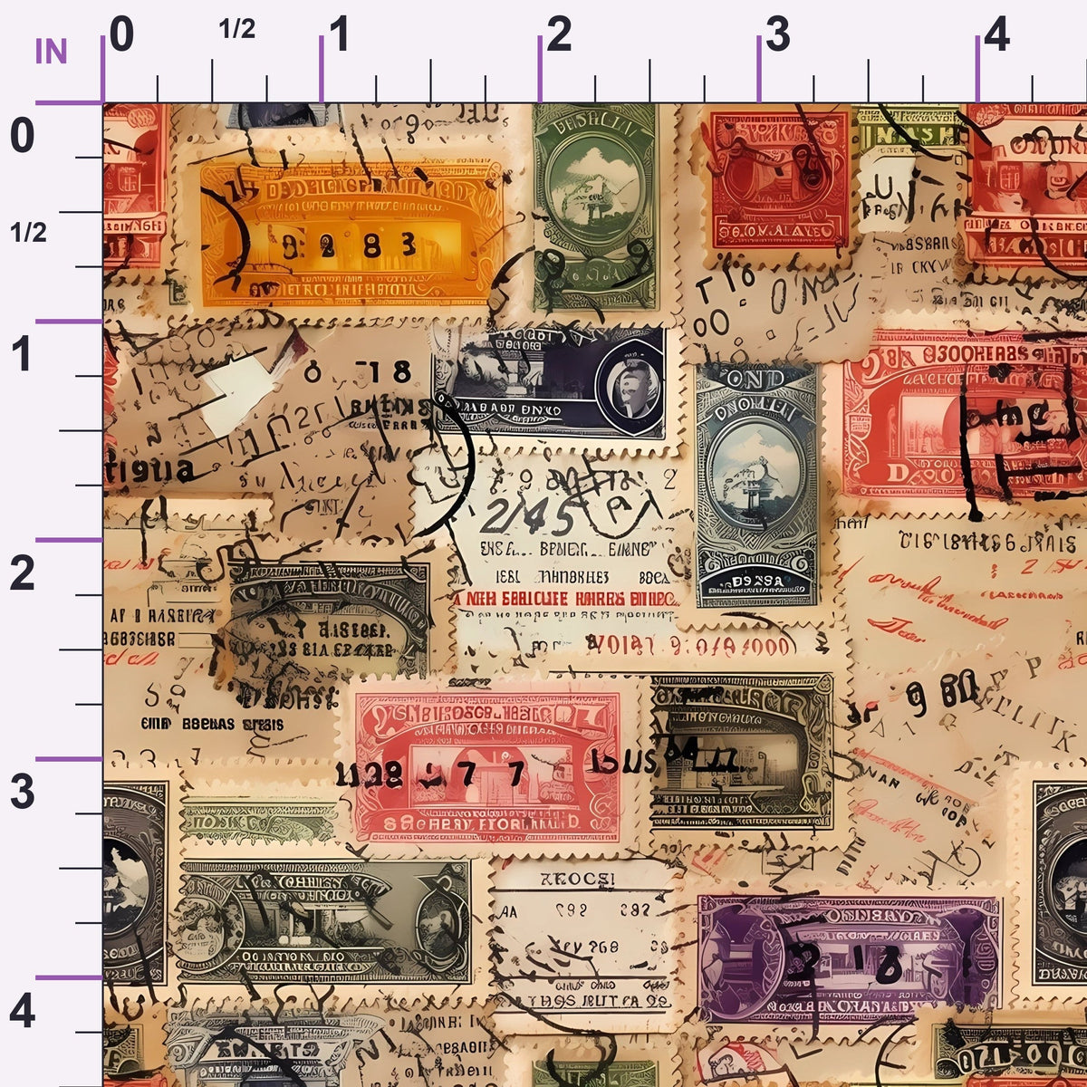 Postmarked Journeys Pattern 3 Minky Fabric