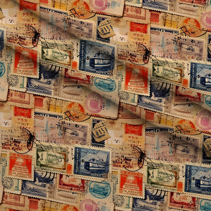 Postmarked Journeys Pattern 4 Minky Fabric