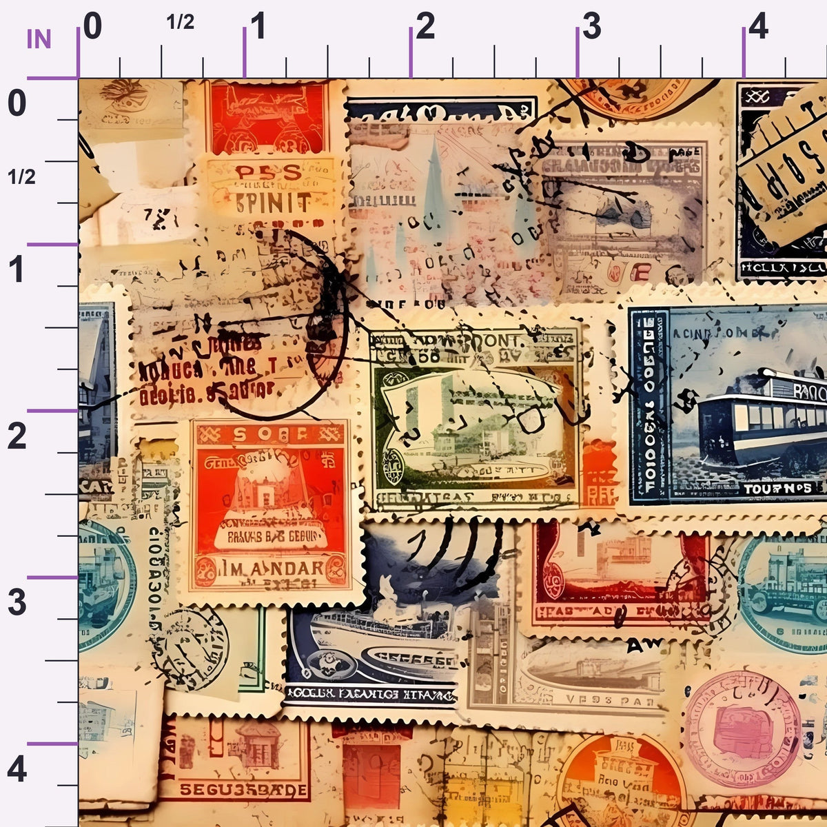 Postmarked Journeys Pattern 4 Minky Fabric