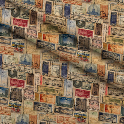 Postmarked Journeys Pattern 5 Minky Fabric