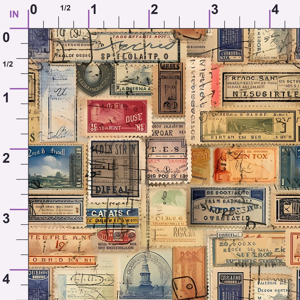 Postmarked Journeys Pattern 5 Minky Fabric