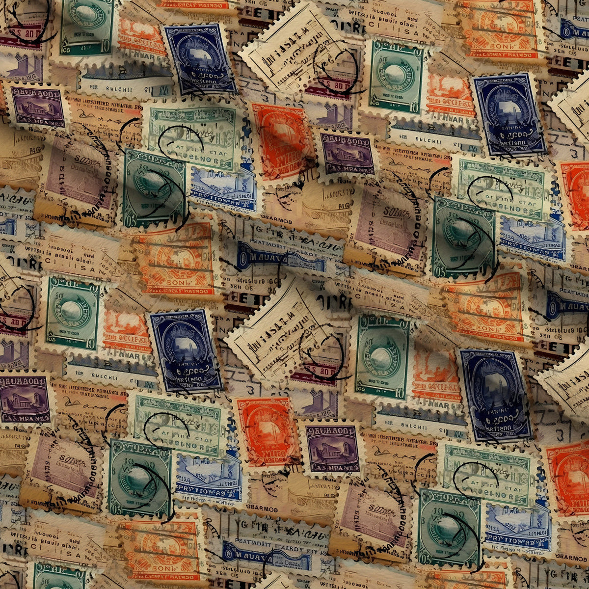 Postmarked Journeys Pattern 6 Minky Fabric