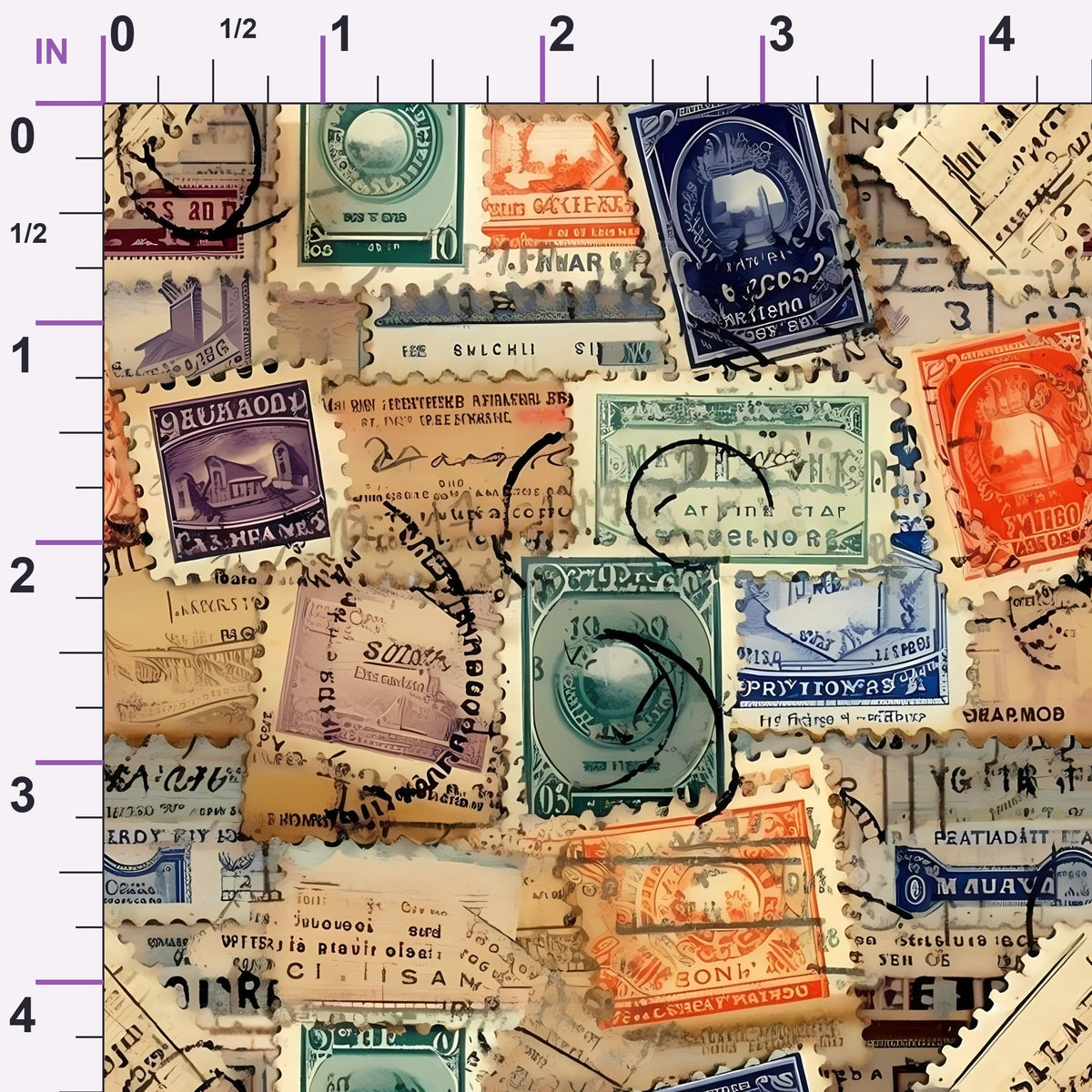 Postmarked Journeys Pattern 6 Minky Fabric