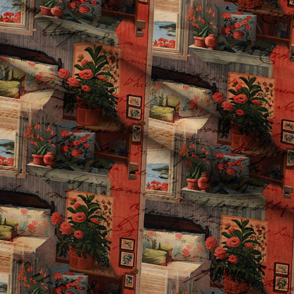 Postmarked Parlor Pattern 2 Minky Fabric
