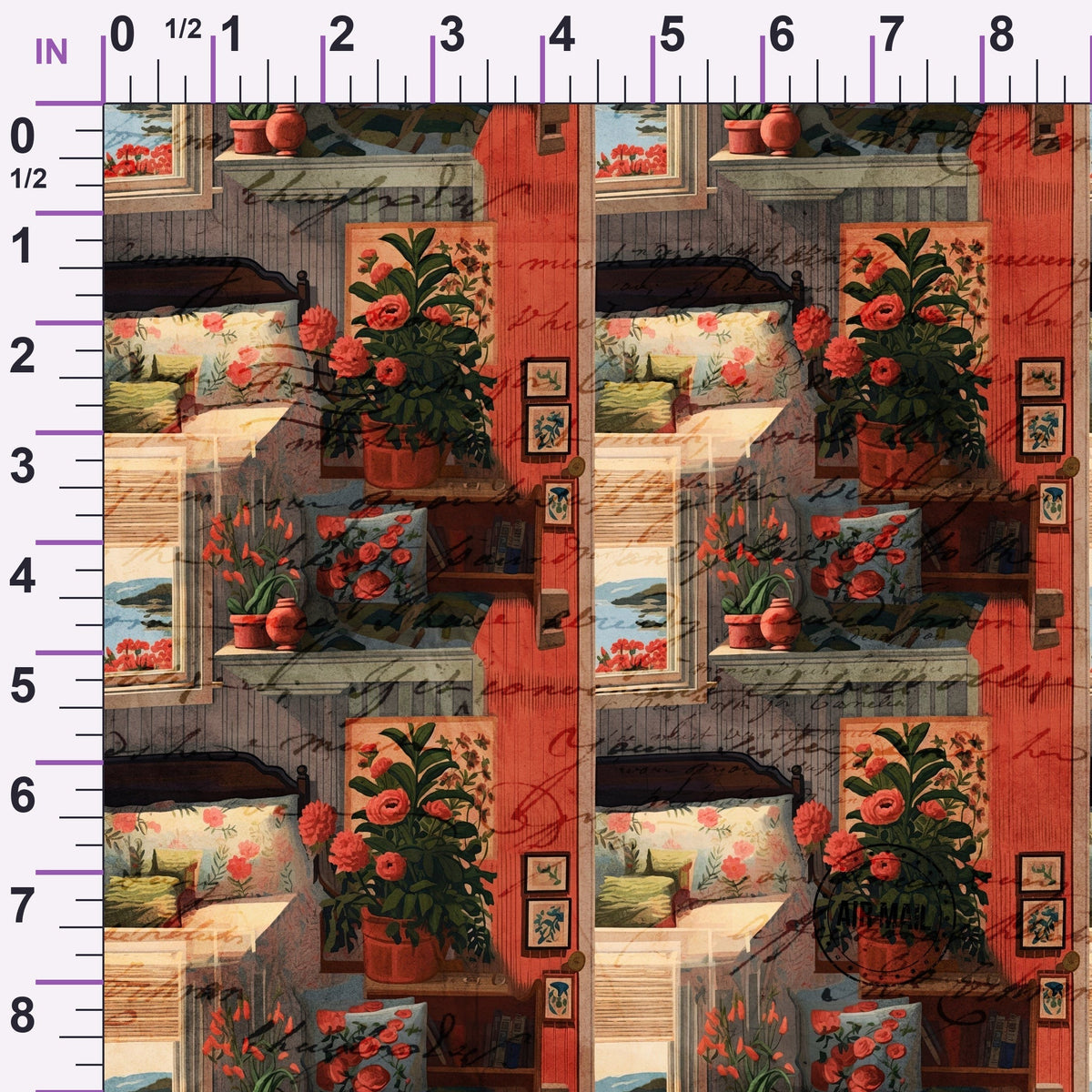 Postmarked Parlor Pattern 2 Minky Fabric