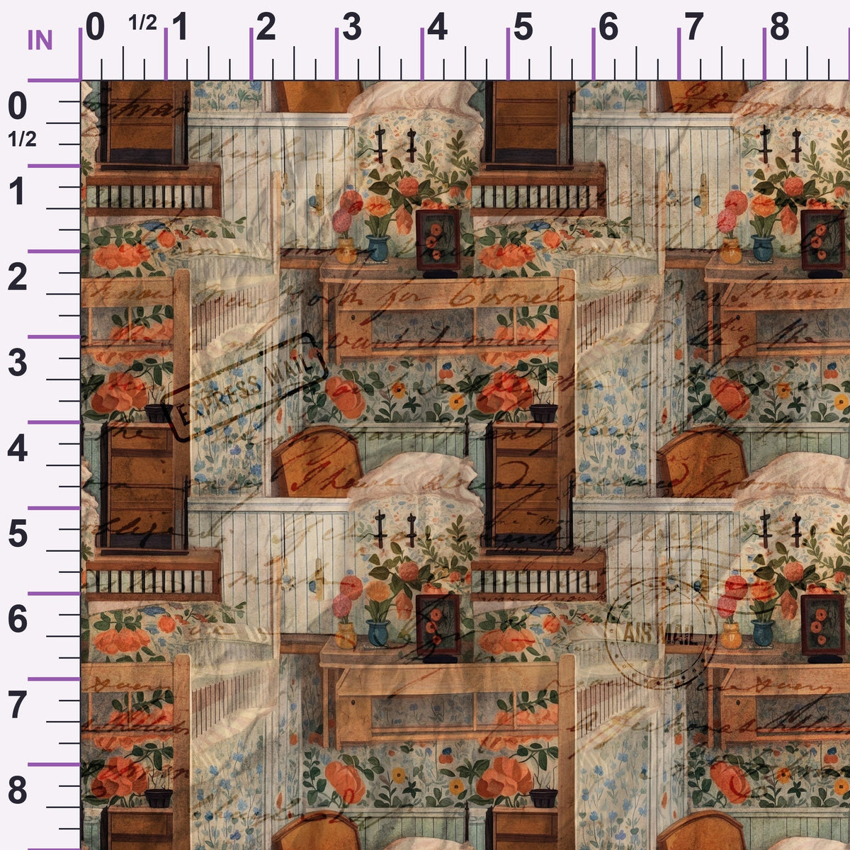 Postmarked Parlor Pattern 6 Minky Fabric