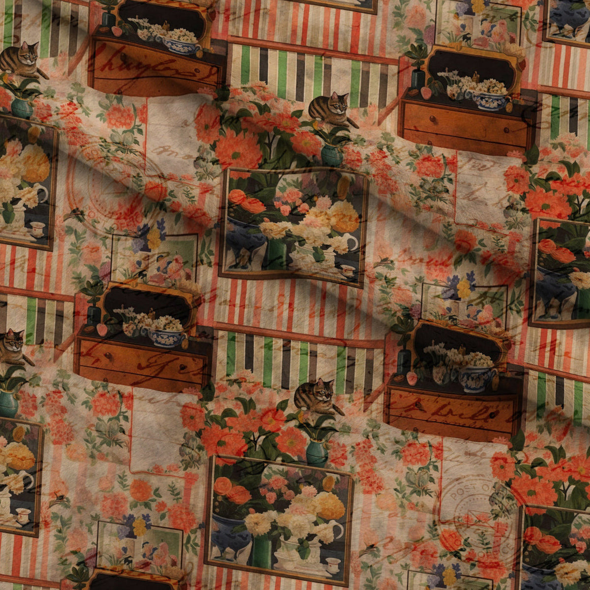 Postmarked Parlor Pattern 8 Minky Fabric