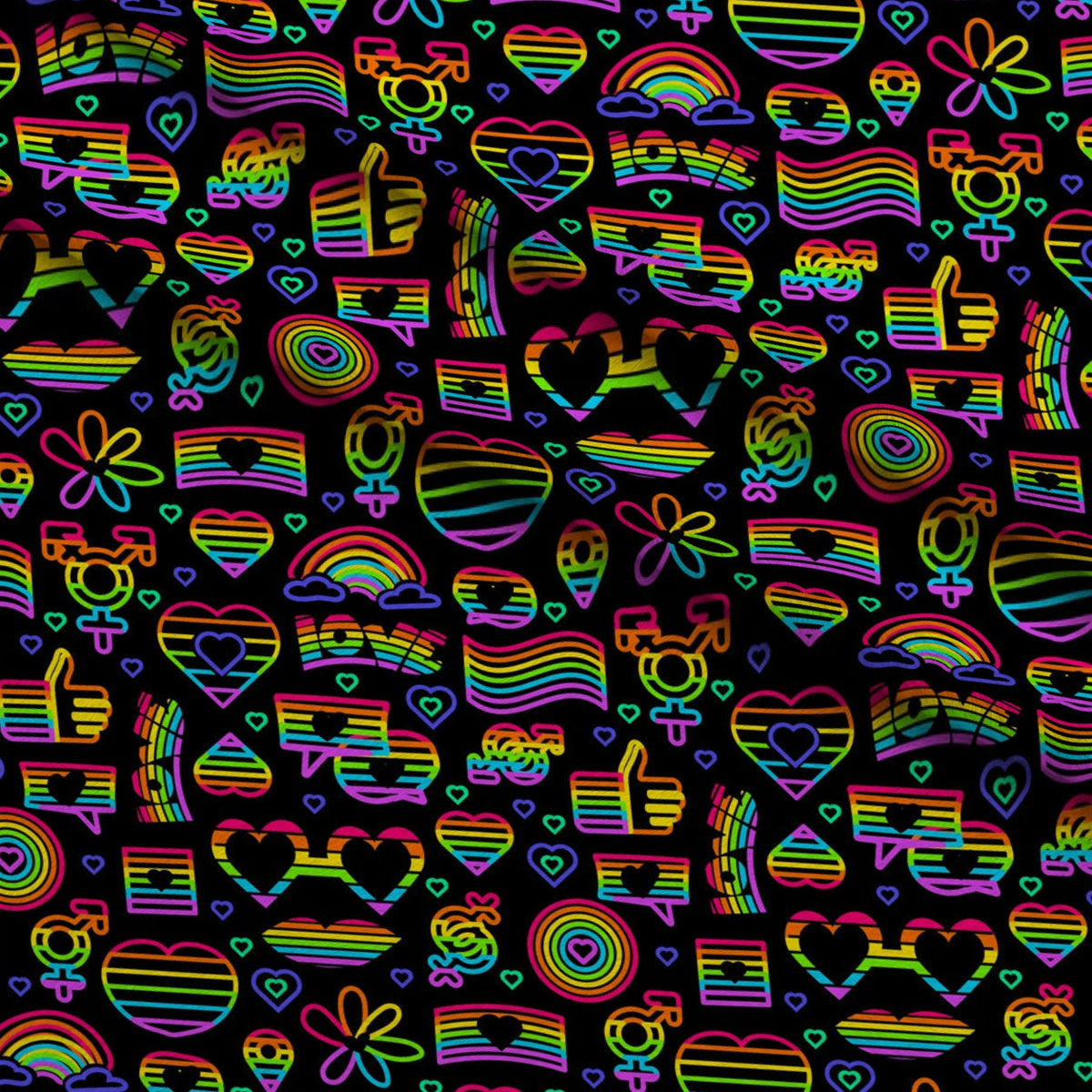 Pride Neon Outline Minky Fabric