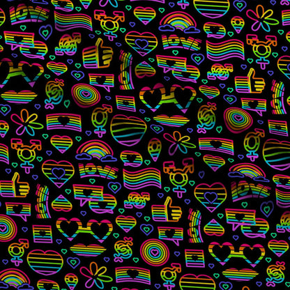 Pride Neon Outline Minky Fabric