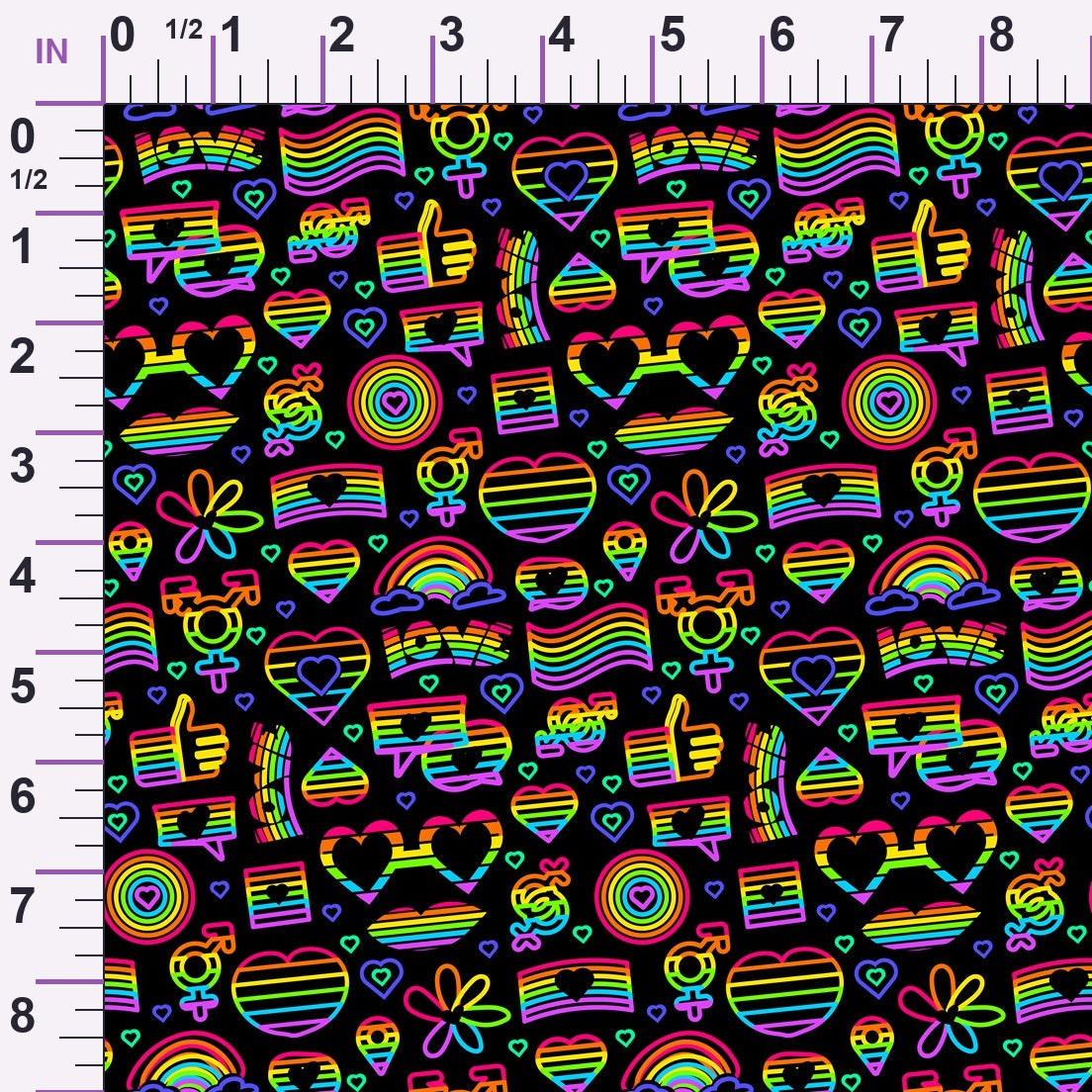 Pride Neon Outline Minky Fabric