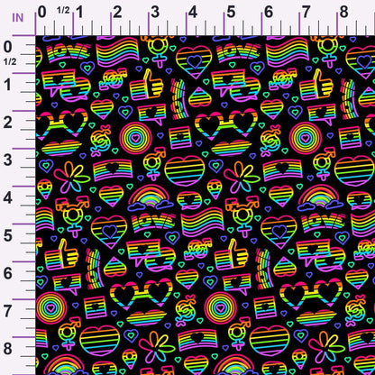 Pride Neon Outline Minky Fabric