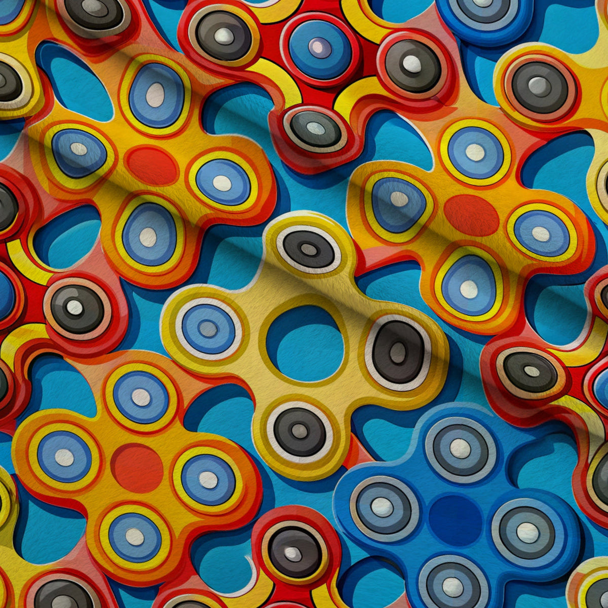 Primary Whirl Pattern 1 Minky Fabric