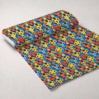 Primary Whirl Pattern 2 Minky Fabric