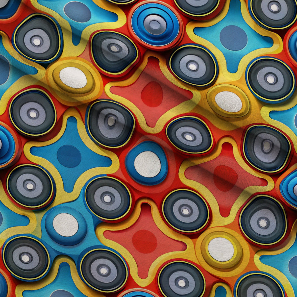 Primary Whirl Pattern 3 Minky Fabric