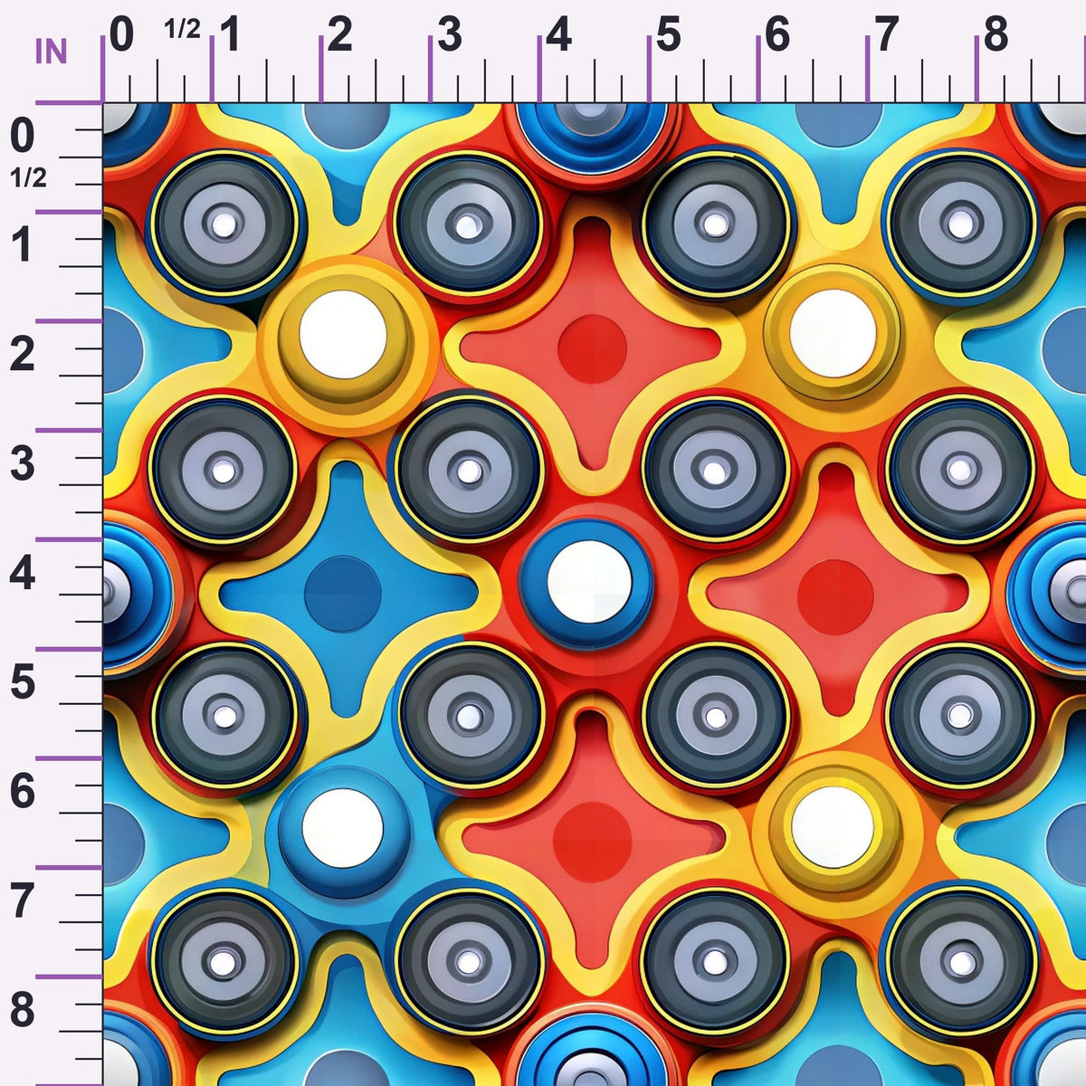Primary Whirl Pattern 3 Minky Fabric
