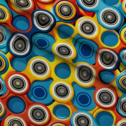 Primary Whirl Pattern 4 Minky Fabric
