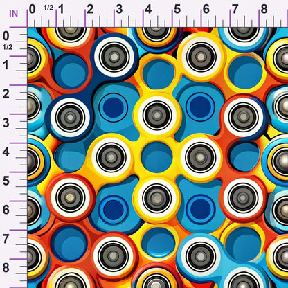 Primary Whirl Pattern 4 Minky Fabric