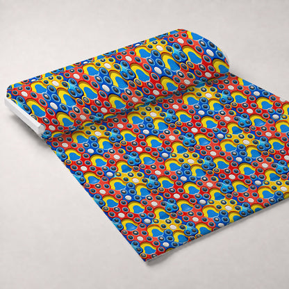 Primary Whirl Pattern 5 Minky Fabric