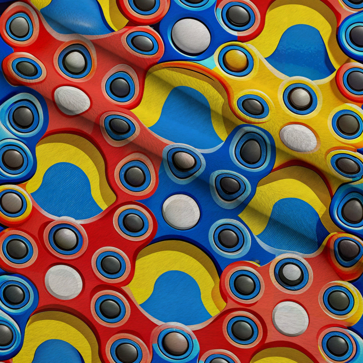 Primary Whirl Pattern 5 Minky Fabric