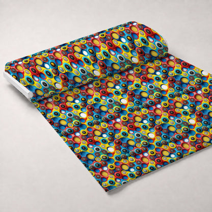 Primary Whirl Pattern 6 Minky Fabric