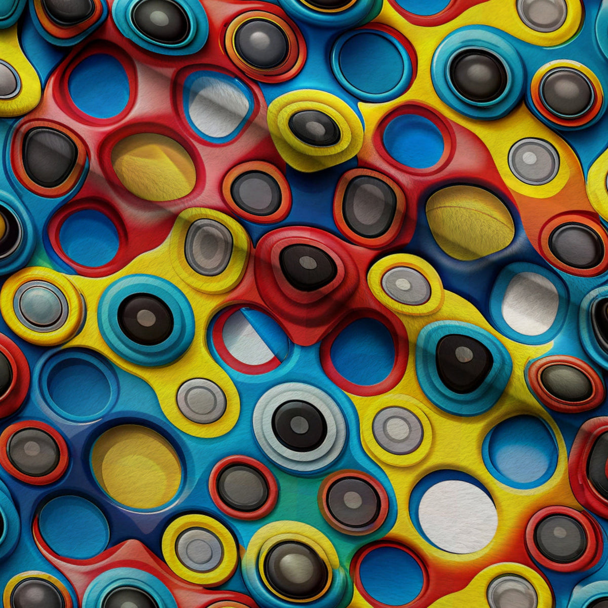 Primary Whirl Pattern 6 Minky Fabric
