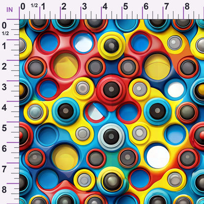 Primary Whirl Pattern 6 Minky Fabric