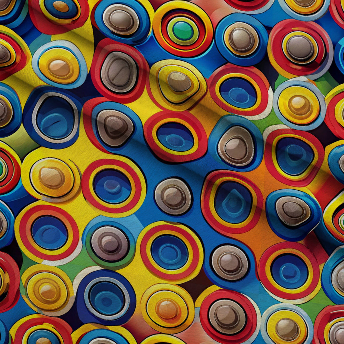 Primary Whirl Pattern 7 Minky Fabric
