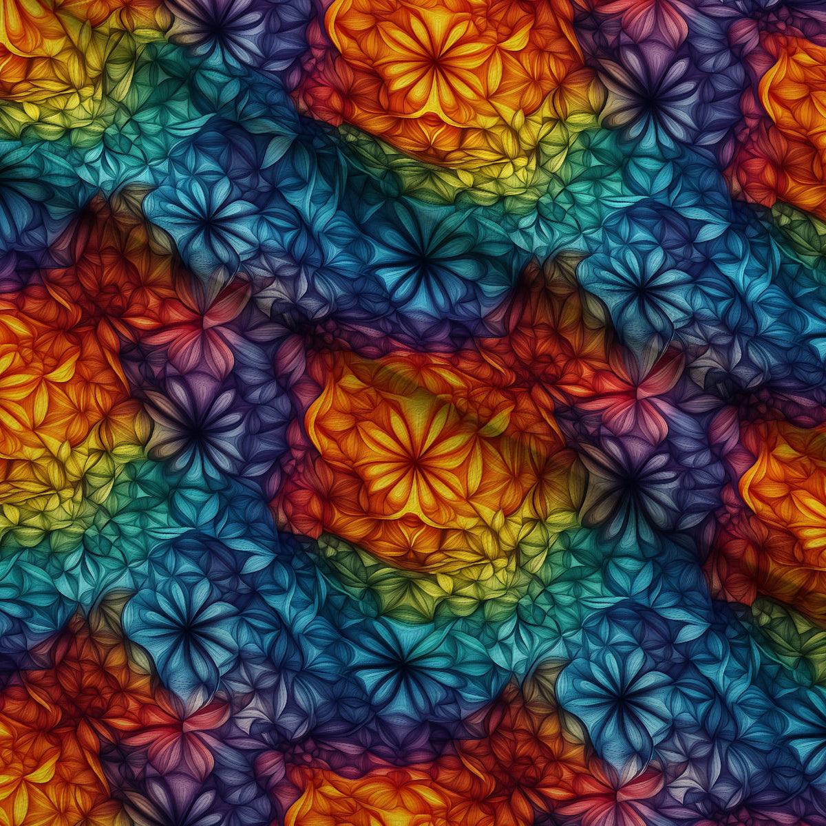 Prismatic Kaleidoscope Pattern 16 Minky Fabric